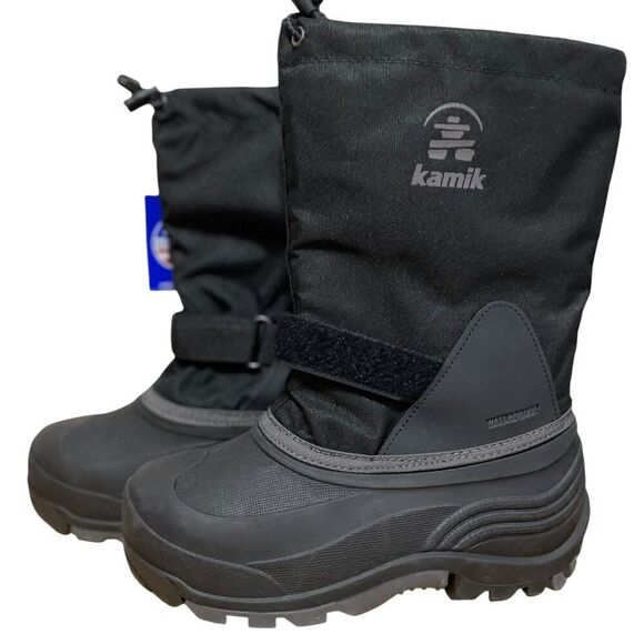 Kamik Waterbug Snow Boots  Black Outdoor Winter Waterproof Kids Size 4 NWT - Picture 4 of 5